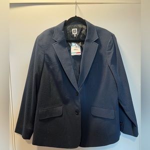 Anne Klein Navy and Black striped Blazer